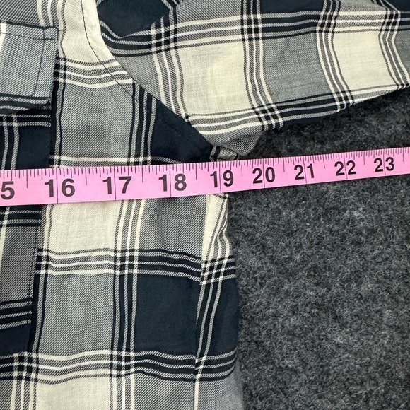 Rag & Bone Quinn Checked Button Down Shirt Small Navy cream - Picture 8 of 11